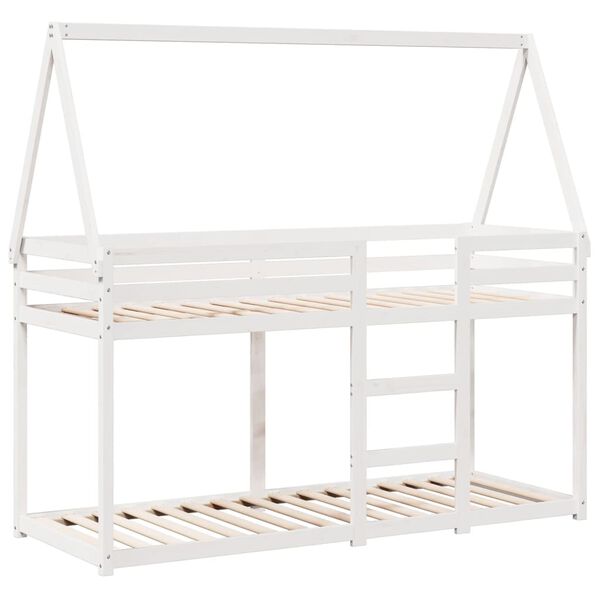 vidaXL Lit superposé sans matelas blanc 90x190 cm bois de pin massif