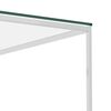 vidaXL Table basse Argenté 50x50x43 cm Acier inoxydable et verre