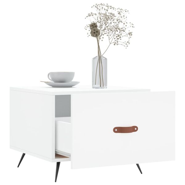 vidaXL Tables basses 2 pcs blanc 50x50x40 cm bois d'ing&eacute;nierie