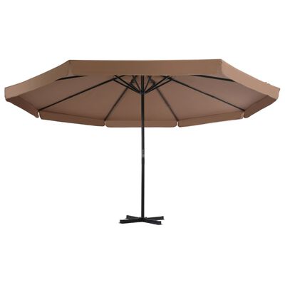 vidaXL Parasol d'extérieur avec poteau en aluminium 500 cm Taupe