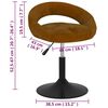 vidaXL Chaise pivotante de salle &agrave; manger Marron Velours