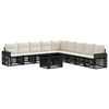 vidaXL Ensemble de canap&eacute; de jardin 10 pc Noir et blanc cr&egrave;me