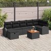 vidaXL Ensemble de canap&eacute; de jardin avec coussin 8 pcs Noir Poly rotin