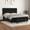 vidaXL Sommier &agrave; lattes de lit et matelas Noir 160x200 cm Velours