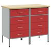vidaXL Placard de travail 2 pc Rouge et Gris 100 x 55 x 85 cm