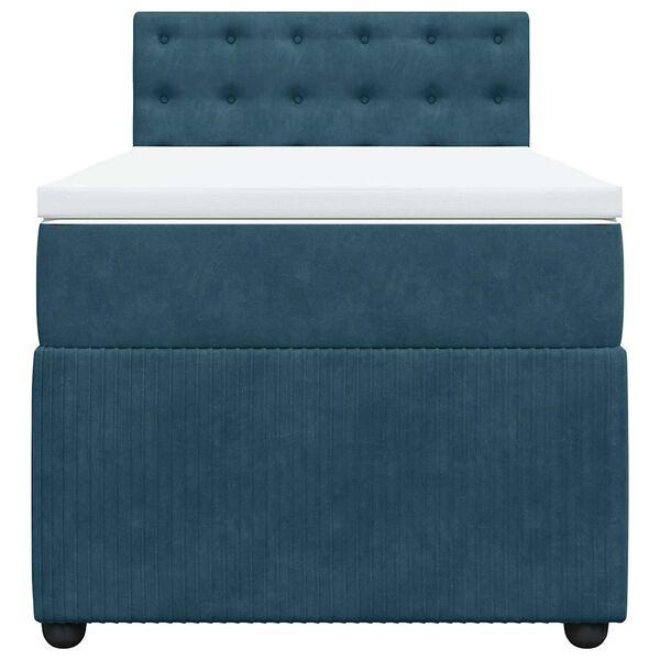 vidaXL Sommier &agrave; lattes de lit avec matelas bleu 80x200 cm velours