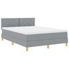 vidaXL Lit &agrave; ressort LED avec bandes LED Gris clair 140 x 190 cm tissu