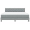 vidaXL Lit &agrave; ressorts avec matelas Gris clair 180 x 200 cm tissu