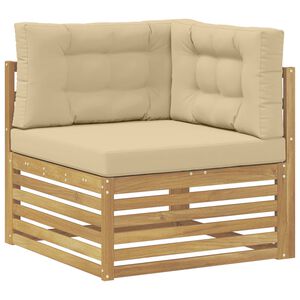 vidaXL Canap&eacute; d'angle ext&eacute;rieur Bois d'Acacia Massif Blanc
