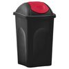 vidaXL Poubelle avec couvercle pivotant 60 L Noir et rouge