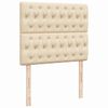 vidaXL Sommier &agrave; lattes de lit matelas et LED cr&egrave;me 120x190 cm tissu