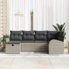 vidaXL Ensemble de canap&eacute; de jardin 6 pcs Gris clair Poly rotin