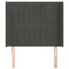 vidaXL Tête de lit avec oreilles Gris foncé 93x16x118/128 cm Velours