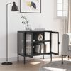 vidaXL Buffet noir 70x35x70 cm verre et acier
