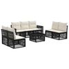 vidaXL Ensemble de canap&eacute; de jardin 8 pc Noir et blanc cr&egrave;me polyrotin