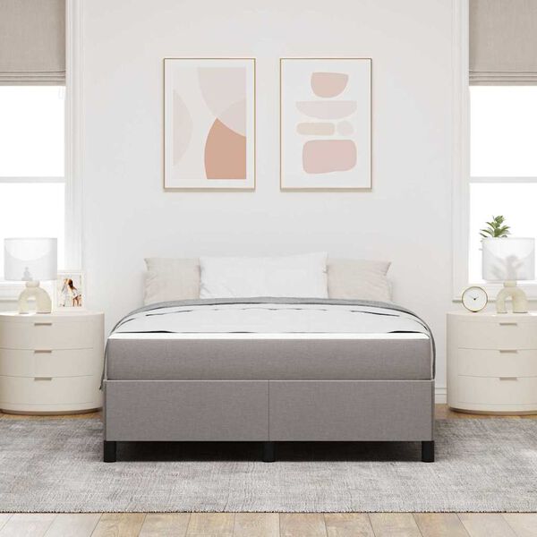 vidaXL Lit &agrave; ressorts Taupe 140 x 200 cm tissu