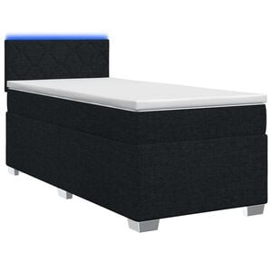 vidaXL Lit de box spring avec matelas et LED Noir 80 x 200 cm Tissu