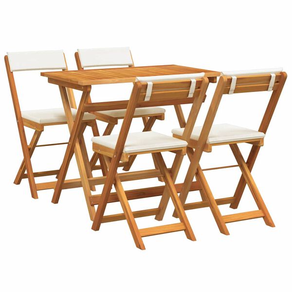 vidaXL Ensemble bistrot 5 pcs Huile Naturelle Bois d'Acacia Massif