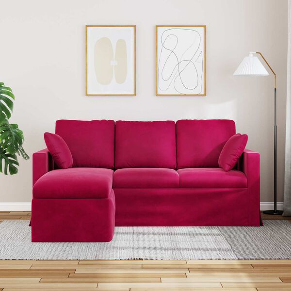 vidaXL Canap&eacute; Bordeaux 198 x 134 x 80 cm Velours