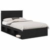 vidaXL Cadre de lit avec tiroir Uni Noir 120 x 190 cm Pin massif