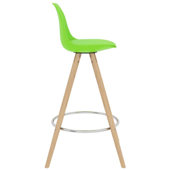 vidaXL Tabourets de bar lot de 4 vert PP et bois de h&ecirc;tre massif