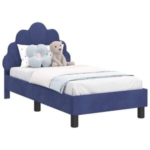 vidaXL Cadre de lit pour tout-petit avec t&ecirc;te de lit Bleu police