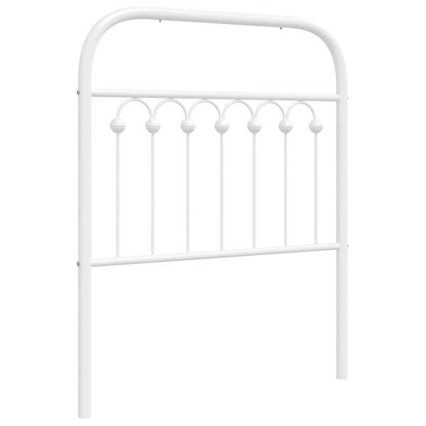 vidaXL T&ecirc;te de lit m&eacute;tal blanc 80 cm