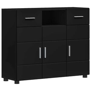 vidaXL Cabinet en Bois Noir 88,5 x 30,5 x 73 cm Bois d'ing&eacute;nierie