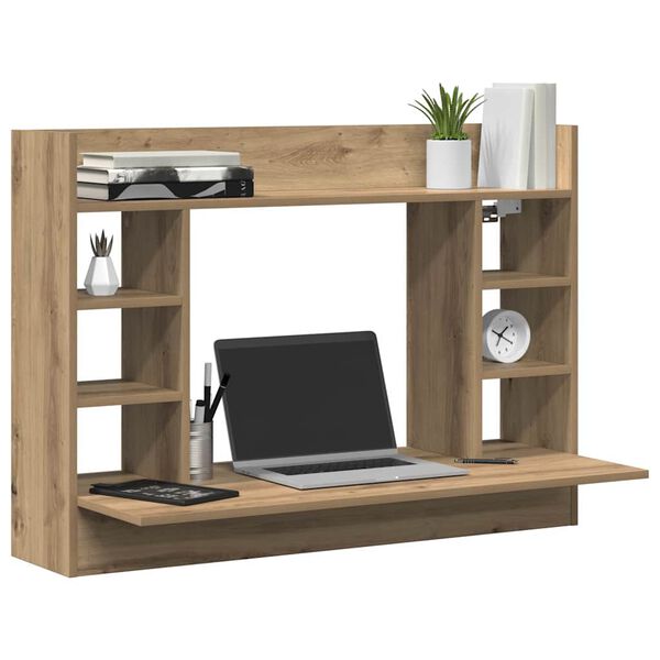 vidaXL Bureau mural ch&ecirc;ne artisanal 105 x 48 x 75 cm Bois d'ing&eacute;nierie