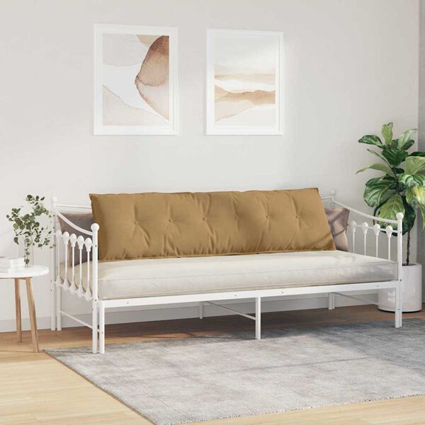vidaXL Coussin de Dos Marron 180 x 50 cm Tissu en velours c&ocirc;tel&eacute;