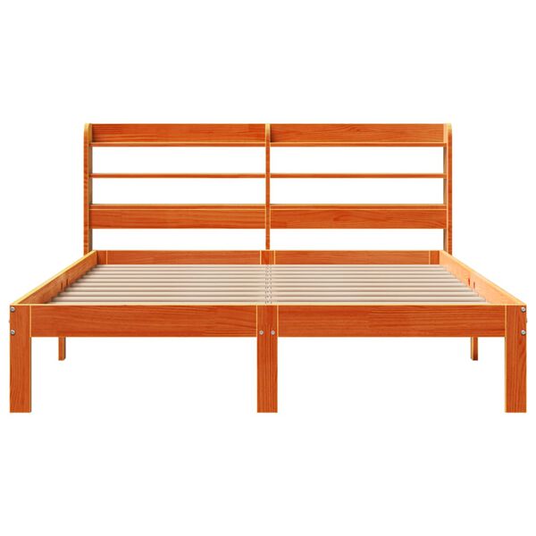 vidaXL Cadre de lit sans matelas cire marron 120x190cm bois pin massif