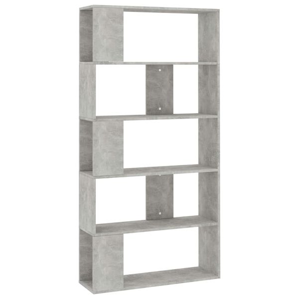 vidaXL Biblioth&egrave;que/S&eacute;parateur de pi&egrave;ce Gris b&eacute;ton Bois d&rsquo;ing&eacute;nierie