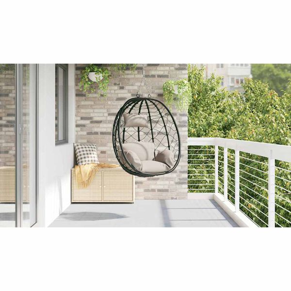 vidaXL Chaise suspendue Taupe 91,5 x 60 x 110 cm polyrotin