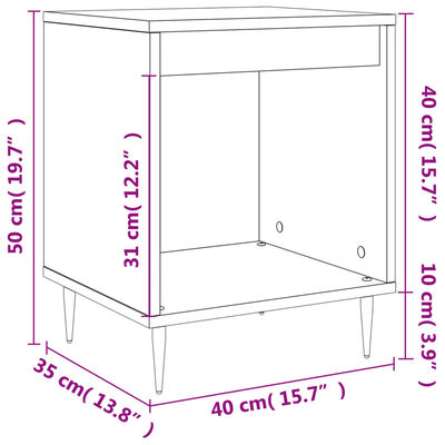 vidaXL Tables de chevet 2 pcs blanc 40x35x50 cm bois d’ingénierie