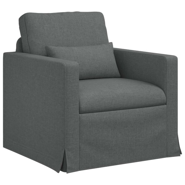 vidaXL Ensemble de Canap&eacute;s 2 pcs Gris fonc&eacute; 198 x 78 x 80 cm tissu