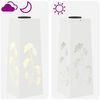 vidaXL Lumi&egrave;re de chemin LED solaire 2 pcs Blanc Acier lamin&eacute; &agrave; froid