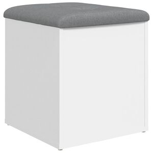 vidaXL Banc de rangement Blanc 42x42x45 cm Bois d'ing&eacute;nierie