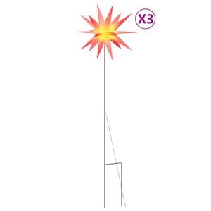 vidaXL Lumi&egrave;res de No&euml;l avec piquets 3 pcs LED pliable rouge 35 cm