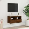 vidaXL Meuble TV mural ch&ecirc;ne marron 60x30x30 cm bois d'ing&eacute;nierie
