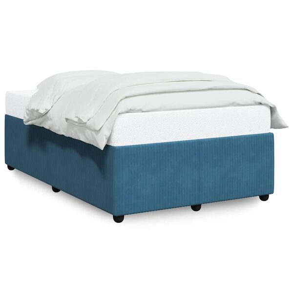 vidaXL Cadre de lit sans matelas bleu 120x200 cm velours