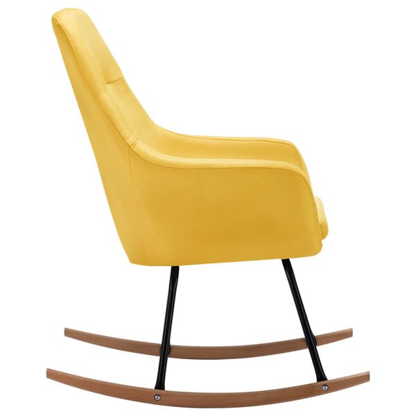 vidaXL Chaise à bascule Jaune moutarde Tissu