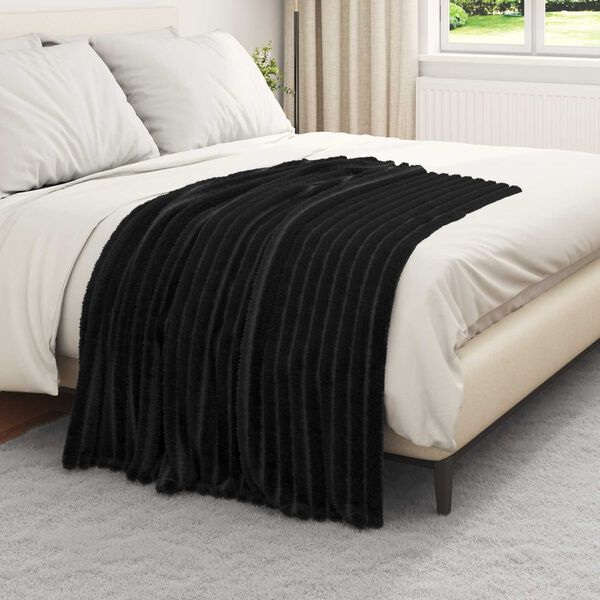 vidaXL Jet&eacute; Noir 150 x 130 cm Toison