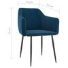 vidaXL Chaises &agrave; manger lot de 2 Bleu Velours