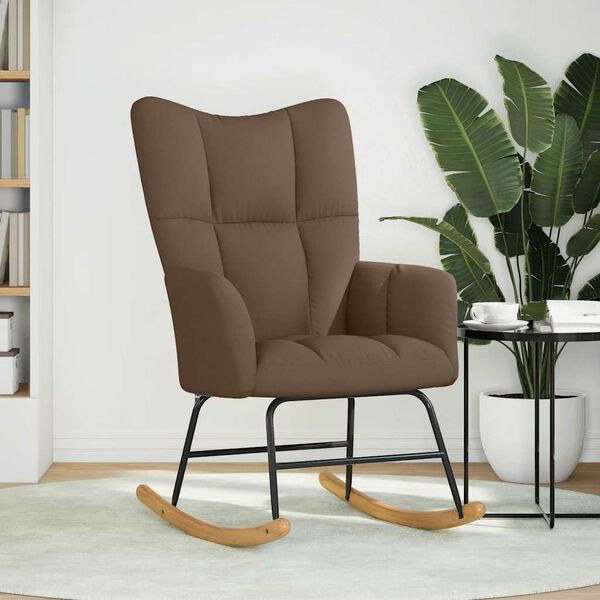 vidaXL Chaise à bascule Marron Tissu