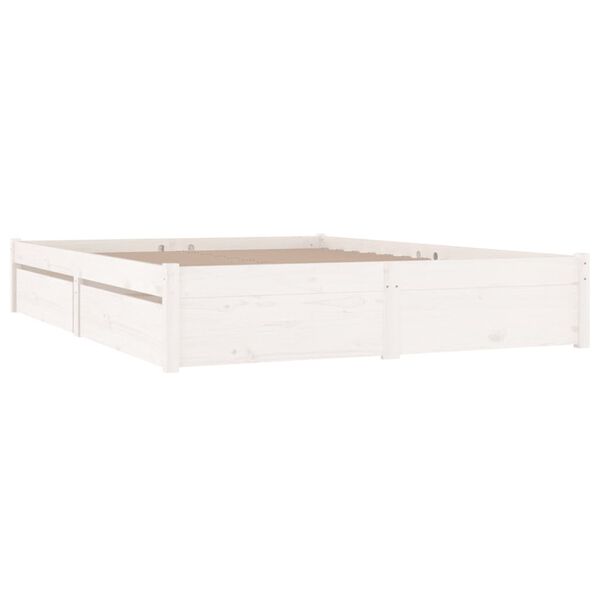 vidaXL Cadre de lit sans matelas avec tiroirs blanc