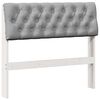 vidaXL T&ecirc;te de lit capitonn&eacute;e Gris clair 90 cm Pin massif