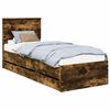 vidaXL Cadre de lit avec tiroir Ch&ecirc;ne fum&eacute; 75 x 190 cm Bois Ing&eacute;nierie