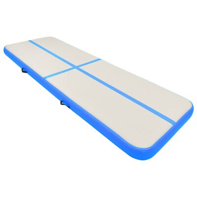 vidaXL Tapis gonflable de gymnastique avec pompe 500x100x20cm PVC Bleu