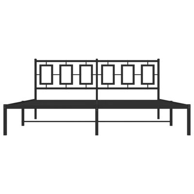 vidaXL Cadre de lit métal sans matelas avec tête de lit noir 183x213cm