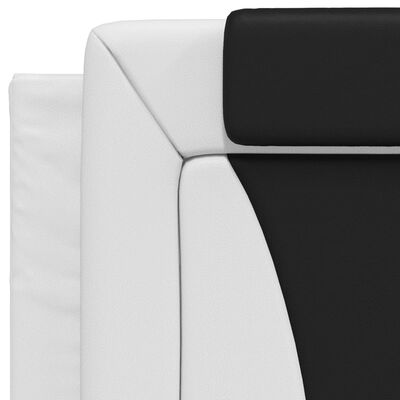 vidaXL Coussin de tête de lit noir et blanc 80 cm similicuir